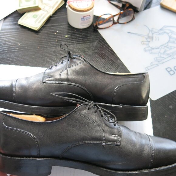 Allen Edmonds Cap-Toe Derby Dress Shoes, Black 11.5 - Picture 7 of 8